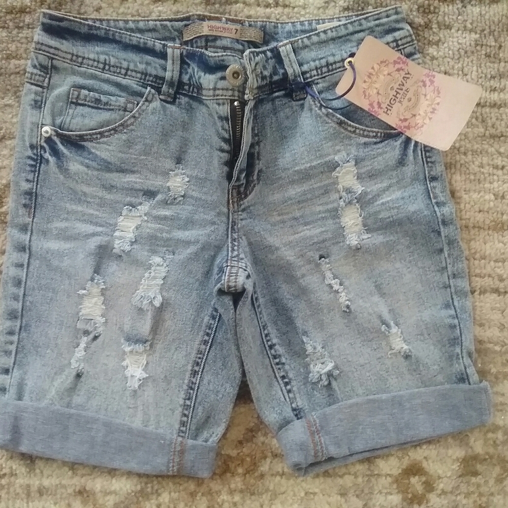 Highway Jean's Denim Fray Shorts